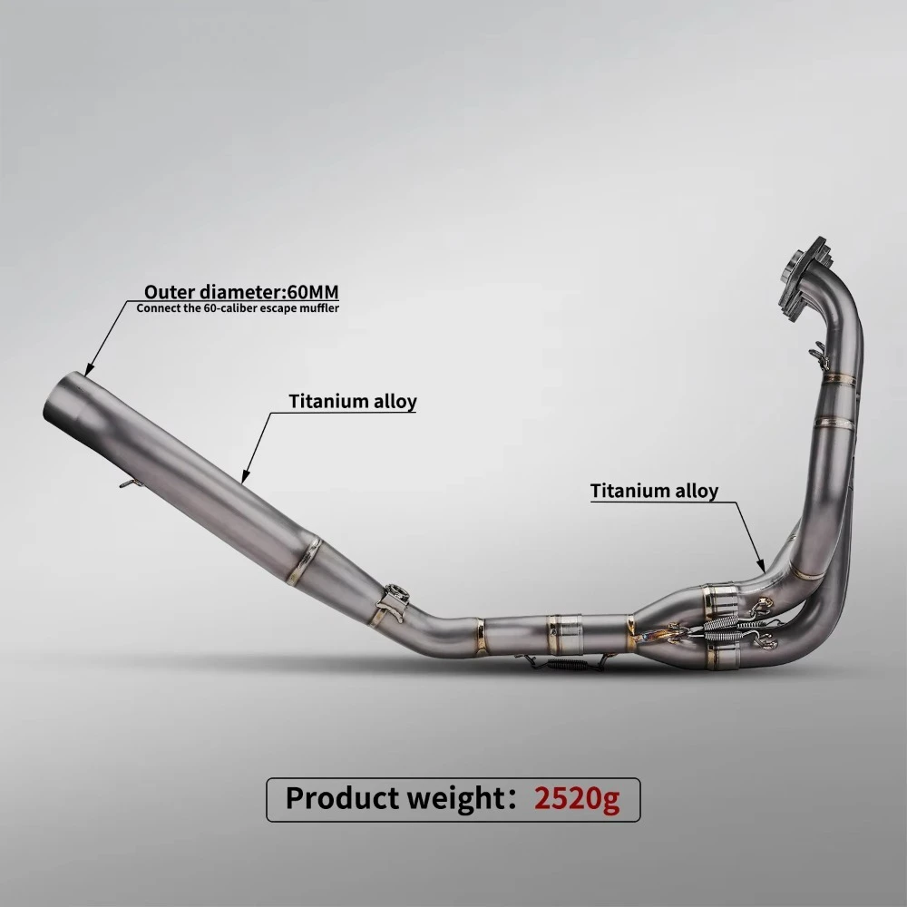 ZX6R Motorcycle Exhaust System Modification Arro Ti. Alloy 60mm Caliber Front Mid Section Silver for ZX6R