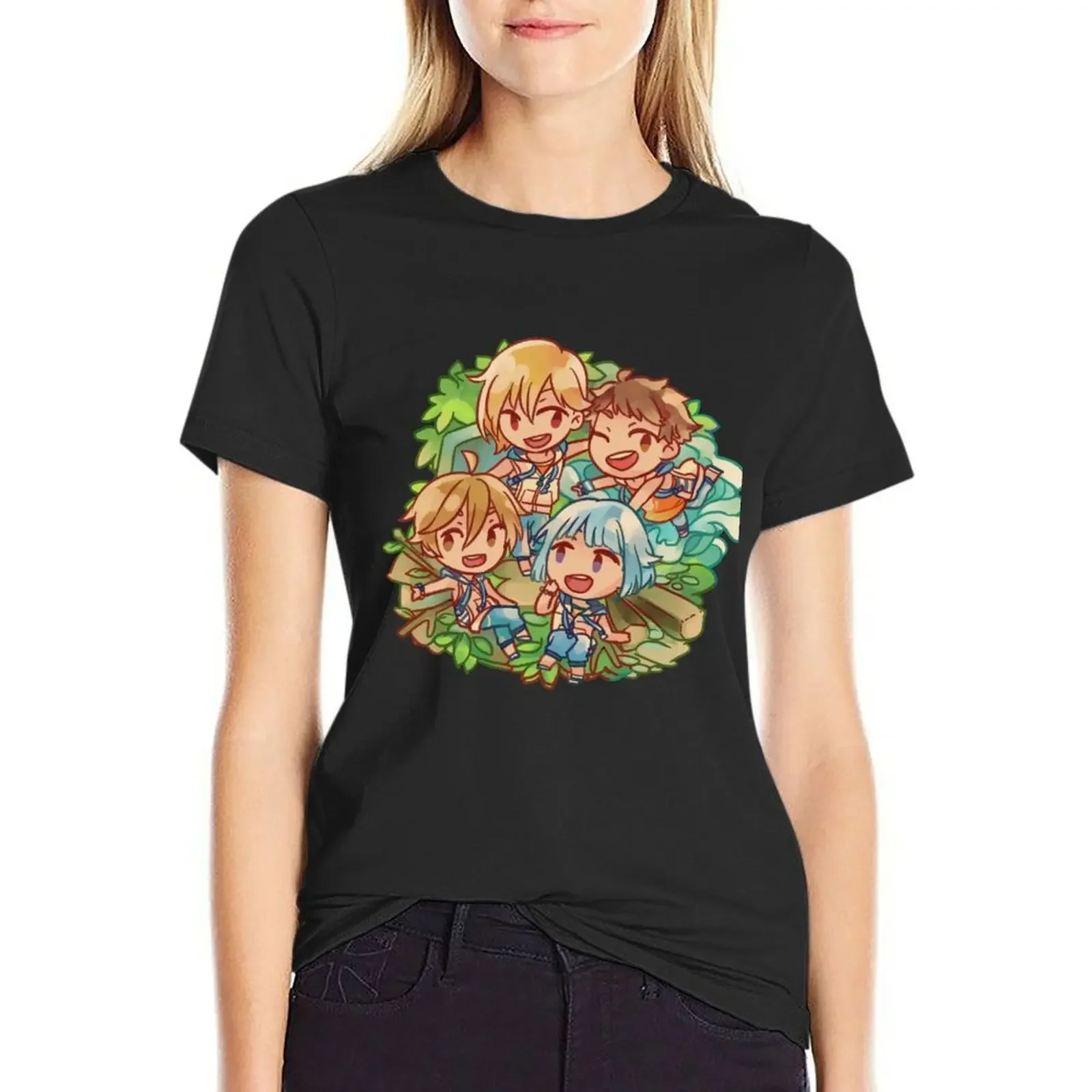 

Enstars Ra*bits Summer Camp T-Shirt customs design your own Aesthetic clothing blanks summer top Woman clothing