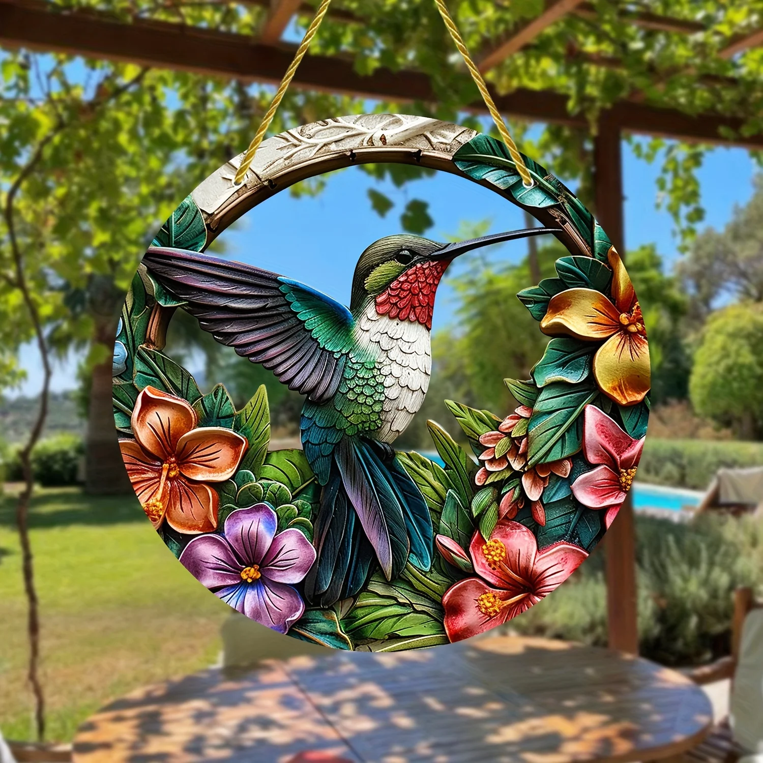 

Colorful Hummingbird Sun Catcher-Acrylic Window Hanging Decor for Garden, Patio&Home-Perfect Gift for Mom&Friends