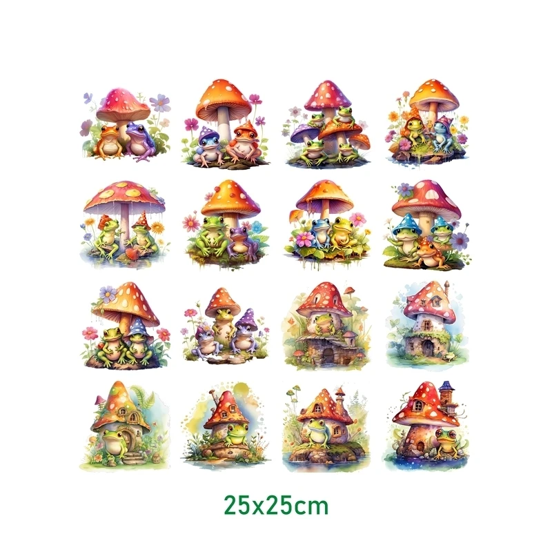 25x25 سنتيمتر سحابة الحيوان الفطر الحديد على ملصقات نقل الحرارة DTF الحديد على نقل بقع للأطفال الكبار الملابس عشرة #6