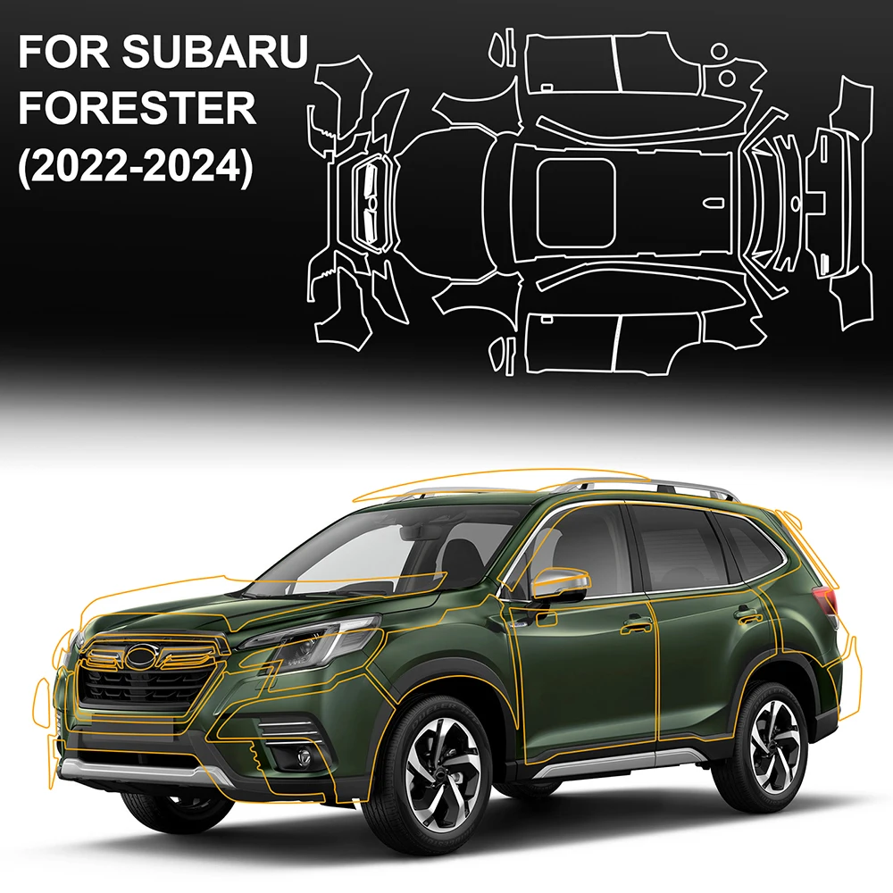 

Защитная пленка для автомобильной краски из ТПУ для Subaru Forester 2022-2024, предварительно вырезанная наклейка на кузов, комплект против царапин, аксессуары, прозрачный стиль