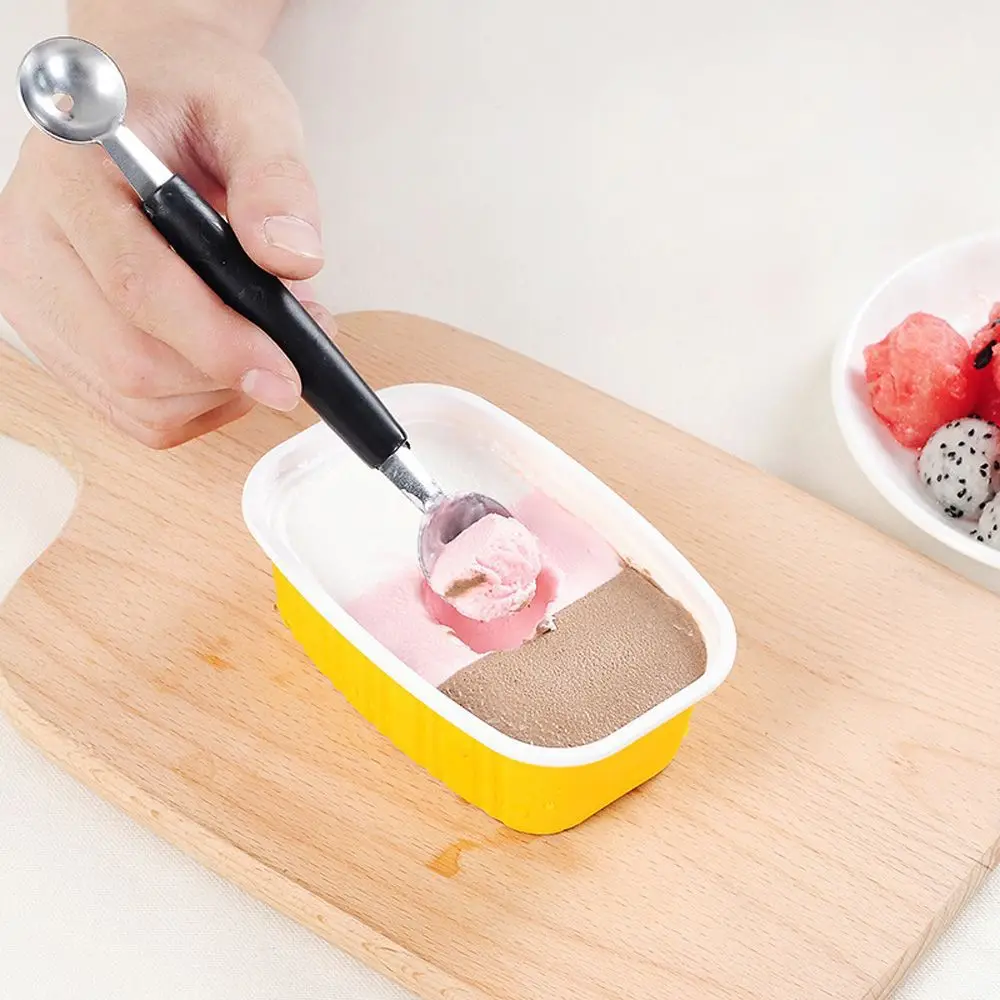 2in1 Dual-head Fruit Ball Carving Knife Kiwi Fruit Waterlemon Scoop Melon Digger Fruit Jar Mashed Potato Baller Ice Cream Spoon