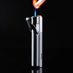 2024 New Portable 1300 C Compact Jet Gas Turbo Torch Butane  Lighter Strip Fixed Fire Windproof Metal Cigar Lighter Cigarette