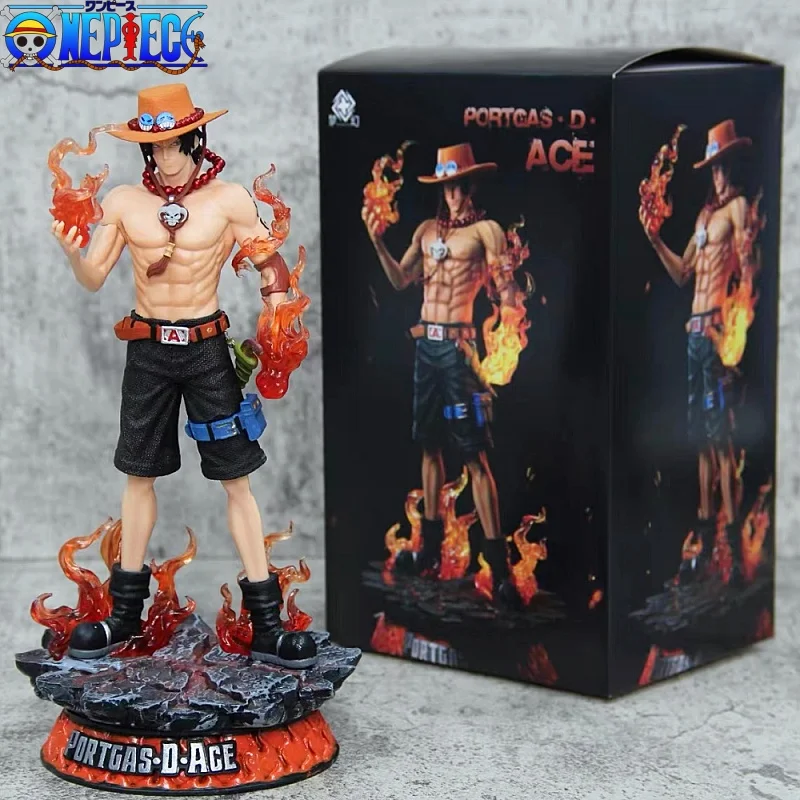 

In Stock 25cm One Piece Gk Fantasy Third Anniversary Flame Ace Miniature Version Figure Model Statue Anime Peripherals Toy Gifts