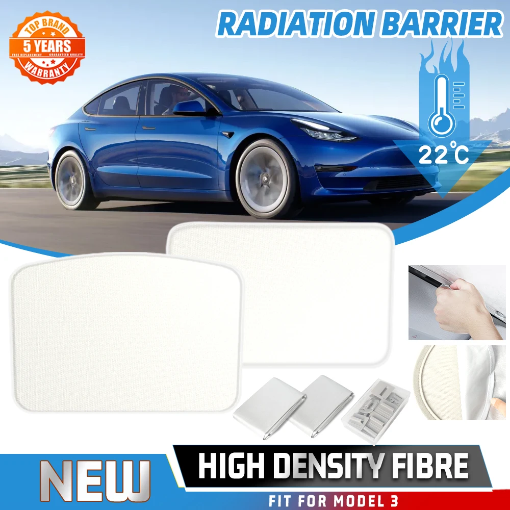 

HAOLIDE 2026 Sunroof Sunshades For Tesla Model 3 Highland 24 Model Y 21-24 Ice Cloth Buckle Sun Pare Glass Front Rear Skylight
