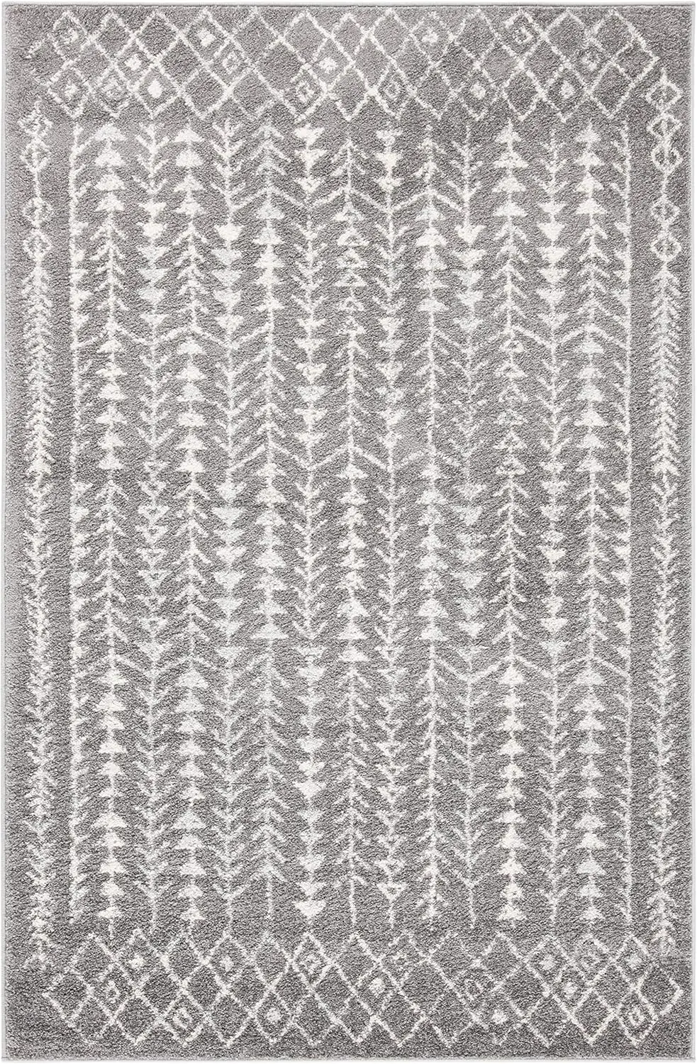 

Tulum Collection Accent Rug - 2' X 5', Dark Grey & Ivory, Moroccan Boho Distressed Design, Non-Shedding & Easy Care, I For High