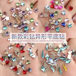 50 pz/scatola Nail Art Sparkle Diamond Stones Multi-forme stella/cuore/quadrato/farfalla Mix Nail Art decorazione gemme di vetro di qualità