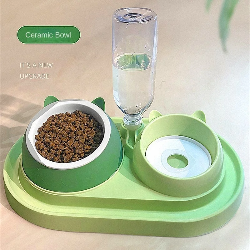 Cat Dog Food Water Bowl For Pet Anti Overturning Small Dog Non Wet Mouth Water Bowl Dog Drinking Integrated Slow Eat Basin