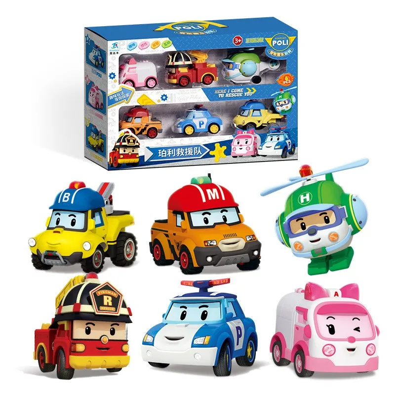 Juguetes coreanos Robocar Poli Robot de transformación Poli Amber Roy modelo de coche Anime figuras de acción de juguete para niños el mejor regalo