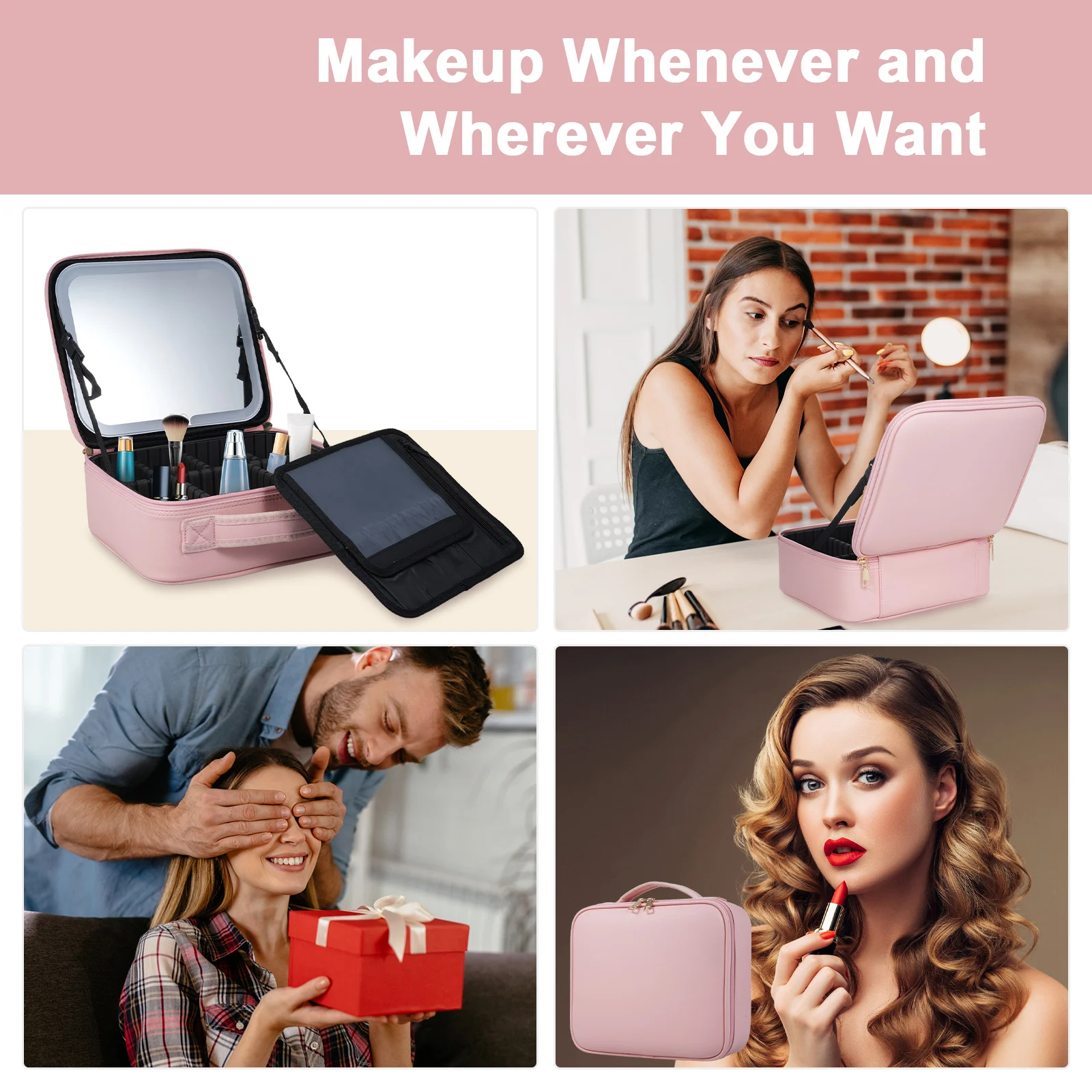 Makeup Bag Partition Organizer Large Capacity Travel Cosmetic Storage Bag Professional Makeup Bag