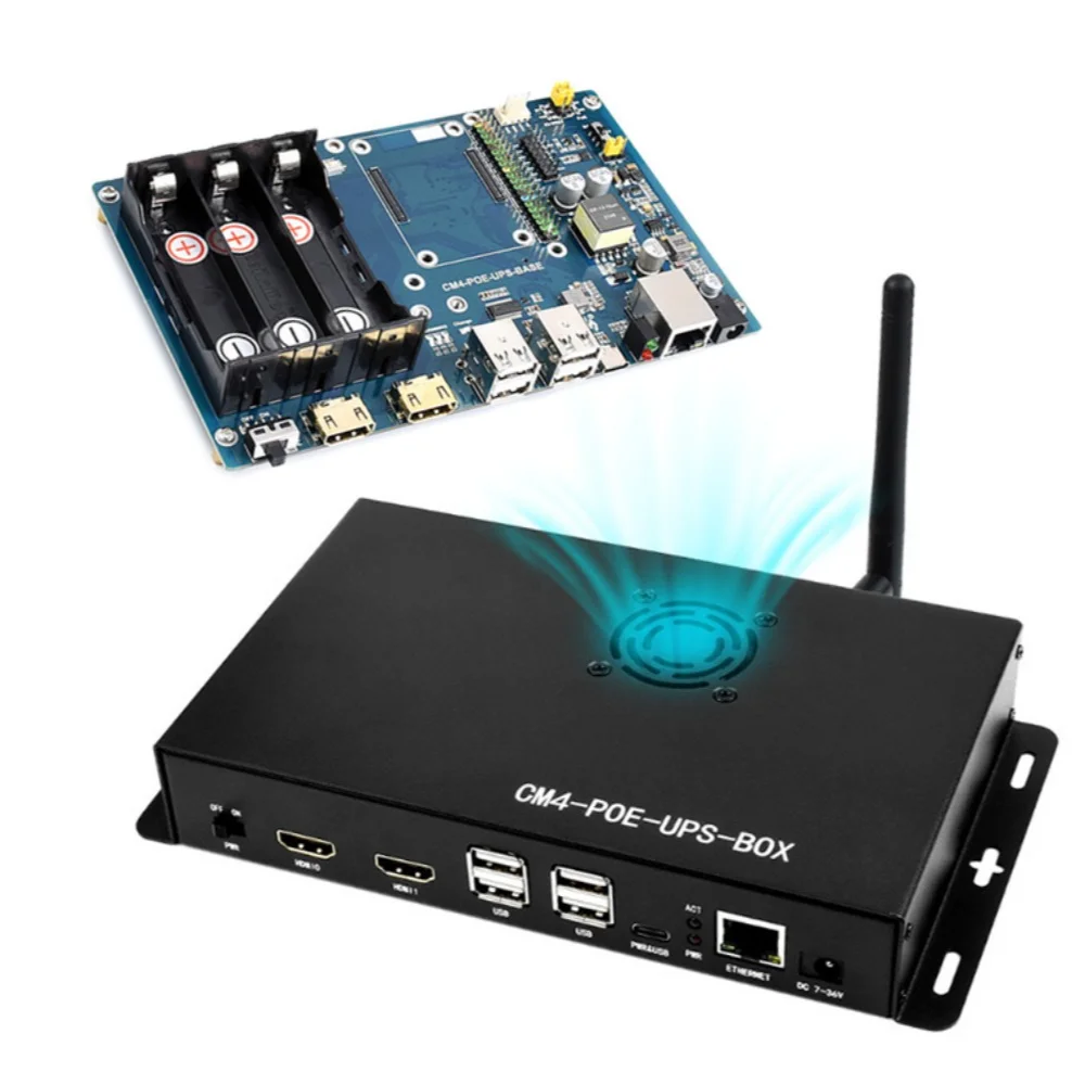 

CM4 PoE Expansion Board UPS Uninterruptible Power Module Gigabit/Dual HDMI/M2 CM4-POE-UPS-BASE for Raspberry Pi