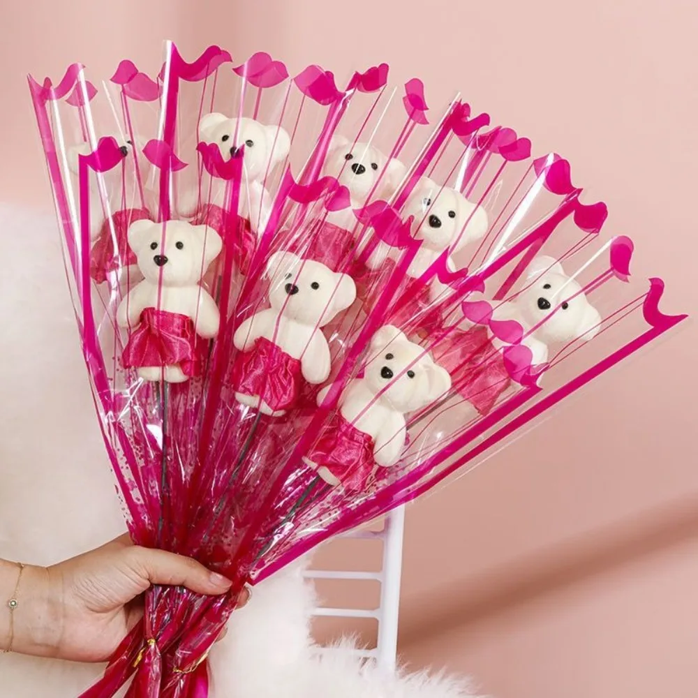 Presentes sabão flor adorável urso buquê de formatura presente de formatura brinquedo de pelúcia urso buquê decoração diy dos desenhos animados decoração urso