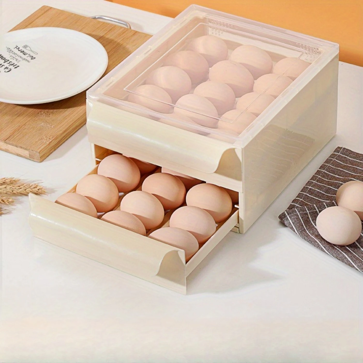 Double-Layer Egg Rolling Machine with Transparent Drawer - 30-Egg Capacity