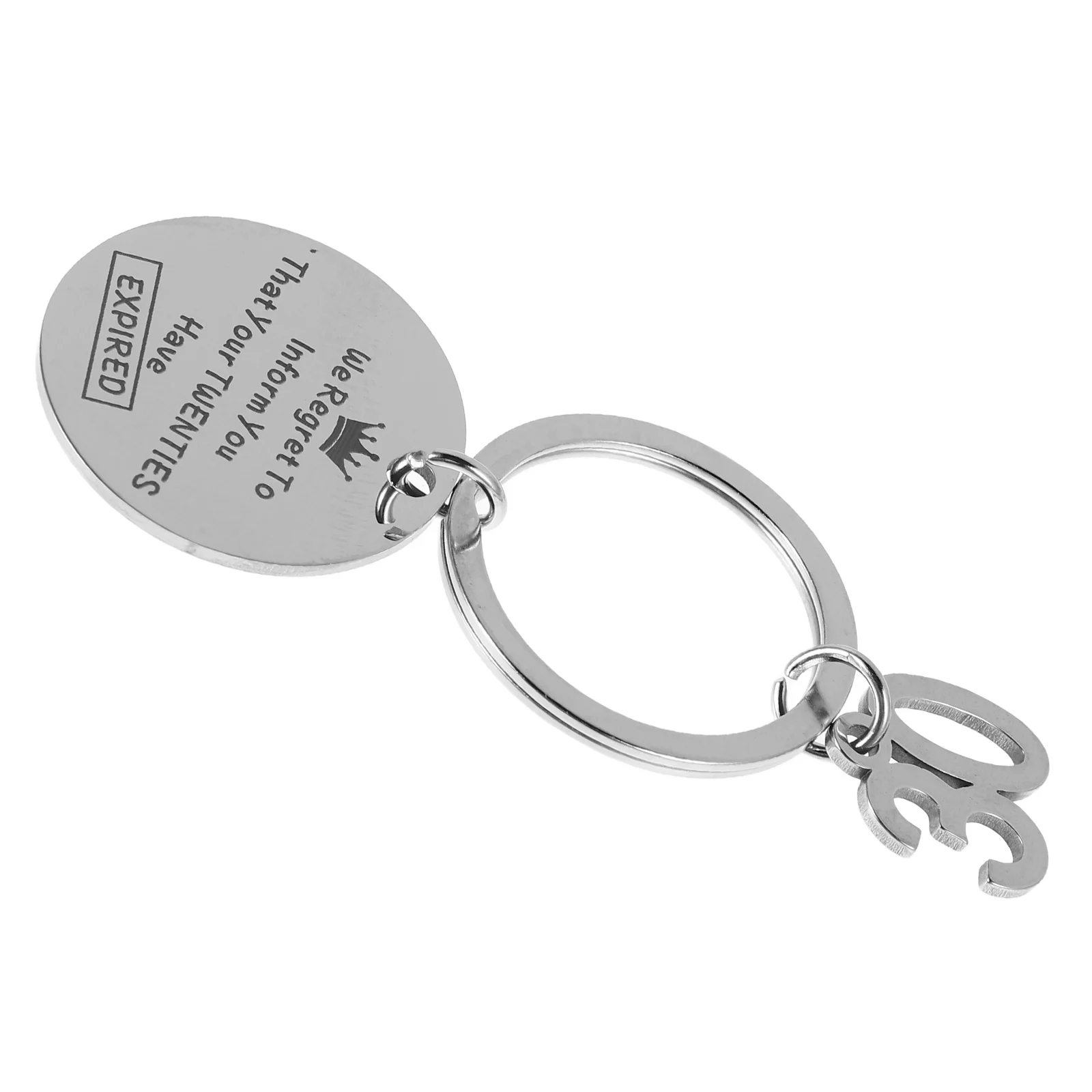 

Commemorative Keychain 304 Stainless Steel Friends Ring 30th Birthday Jewelry Metal Keyring Celebrations Engraved Design Durable