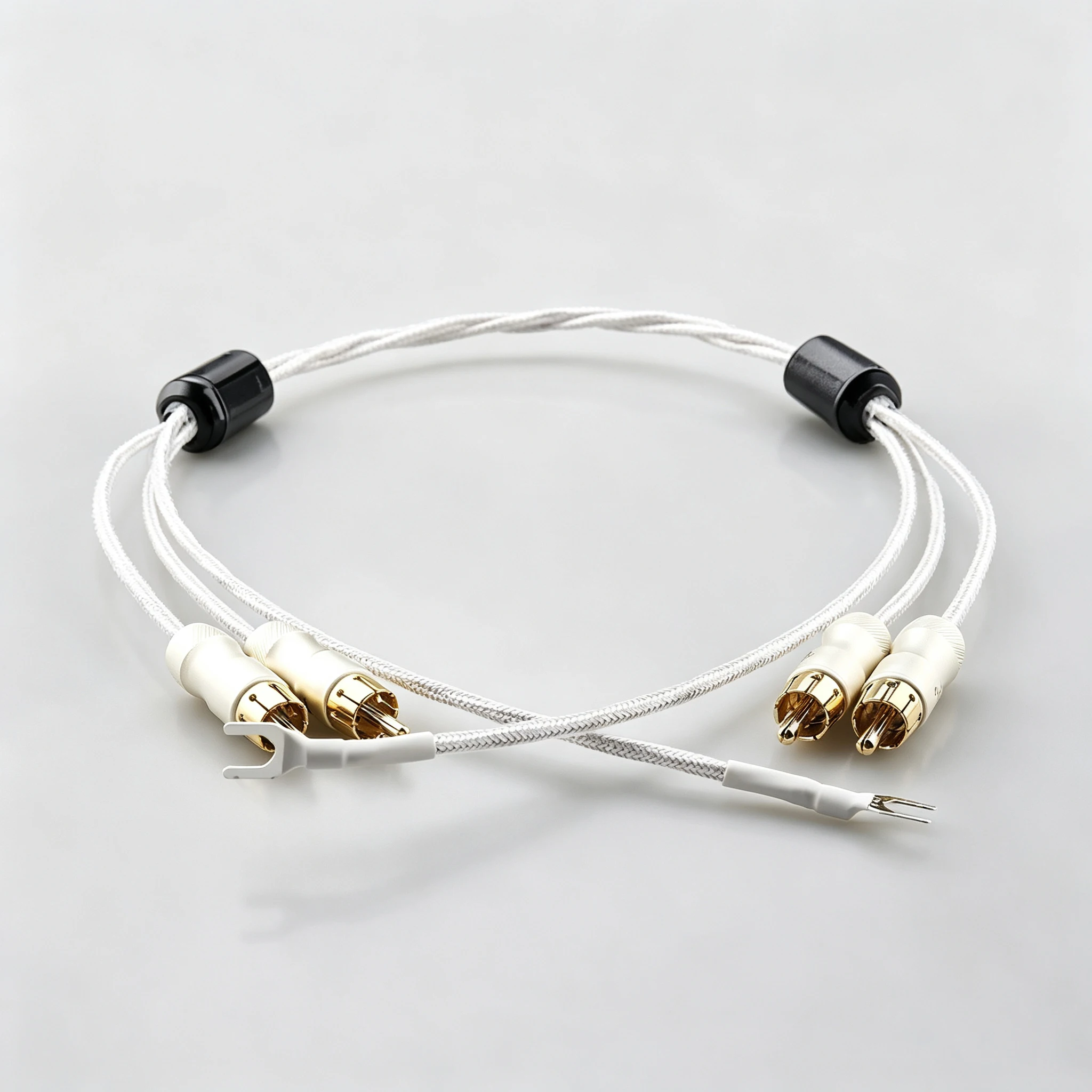 HIFI 7N OCC Silver-Plated Turntable Audio Cable RCA Phono Cord LP Vinyl Record Player RCA Signal Wire with Ground Wire
