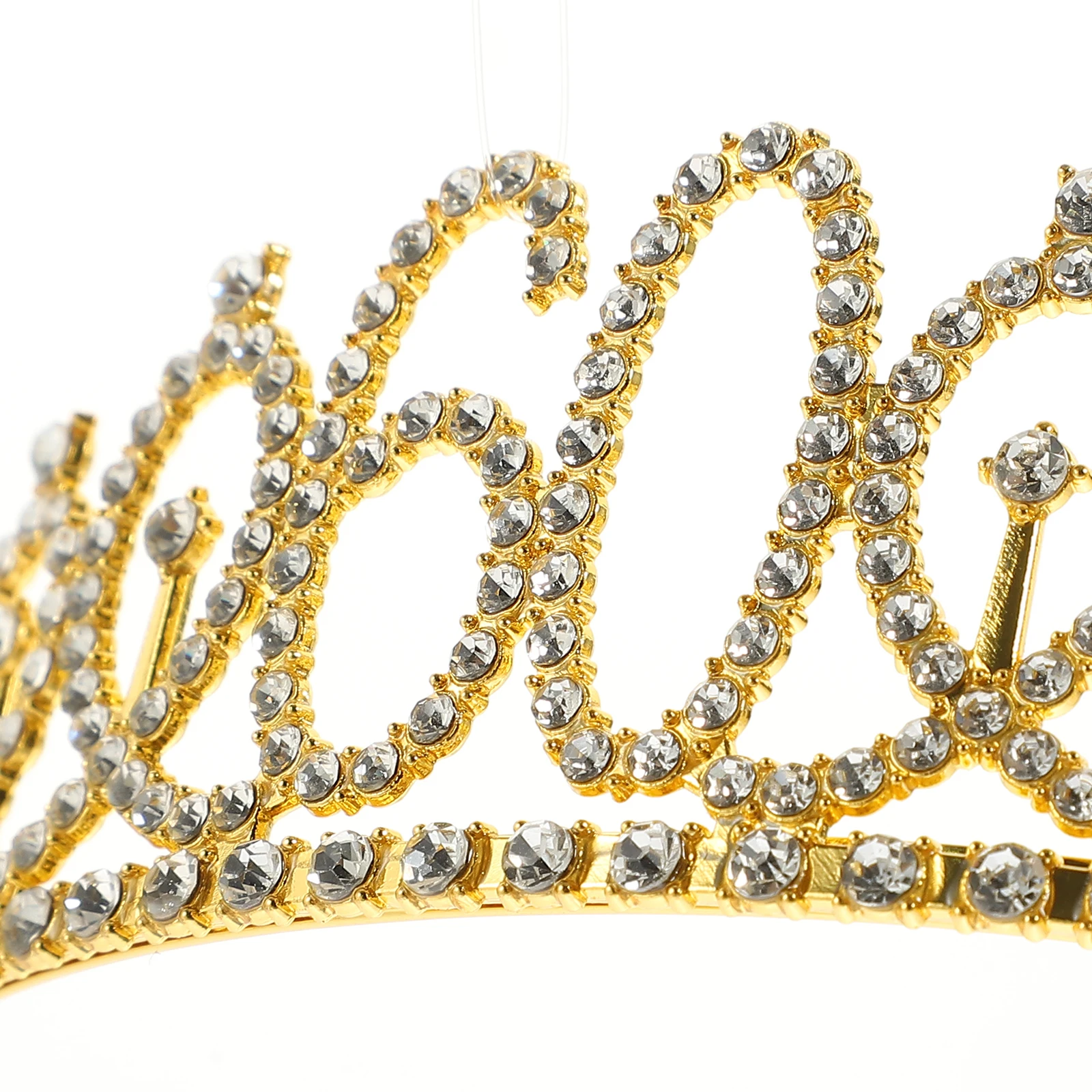 

Birthday Crown Decoration Gold Dust Stretch Shoulder Strap Gifts Women 60th Party Adornments Reusable Hair Accessories