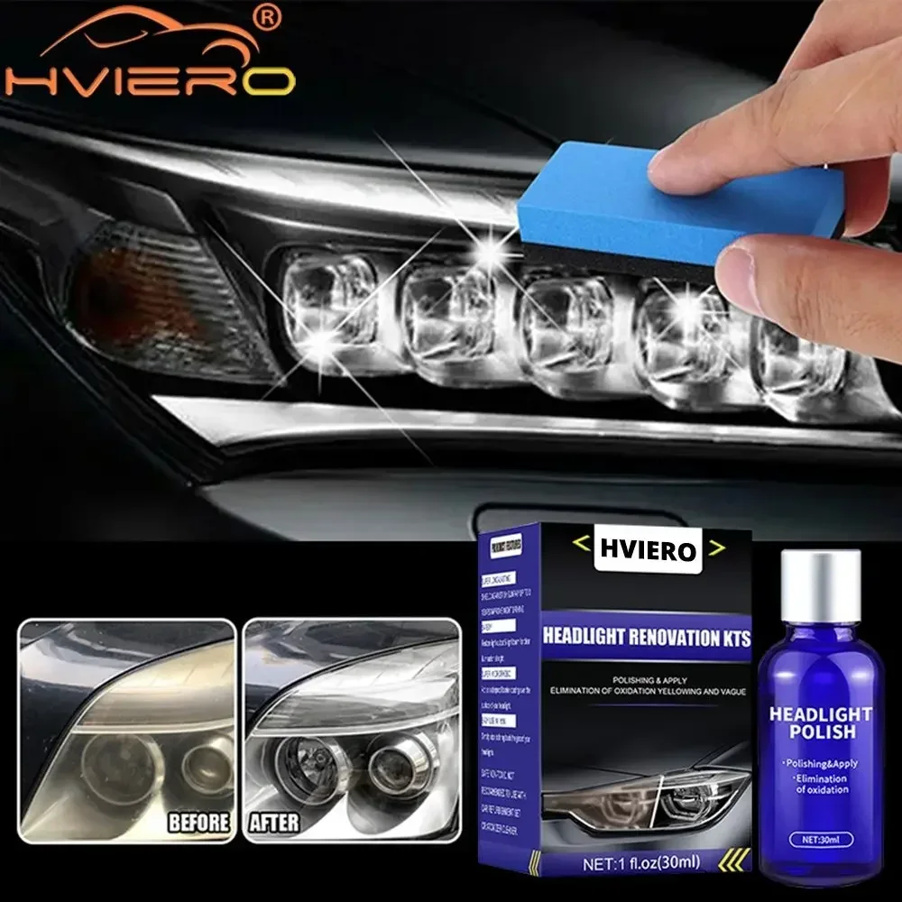 30ML Car Headlight Repair Coating Kit Oxidation Rearview Cleaning Anti-scratch Paint Headlamp Cleaner Car Care Accessories Tools