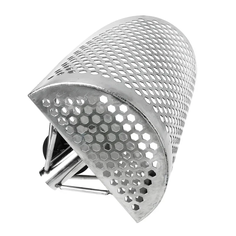 مغرفة رمل الشاطئ من الفولاذ المقاوم للصدأ 304 بمقبض - أداة غربلة سريعة للكشف عن المعادن وصيد الكنز