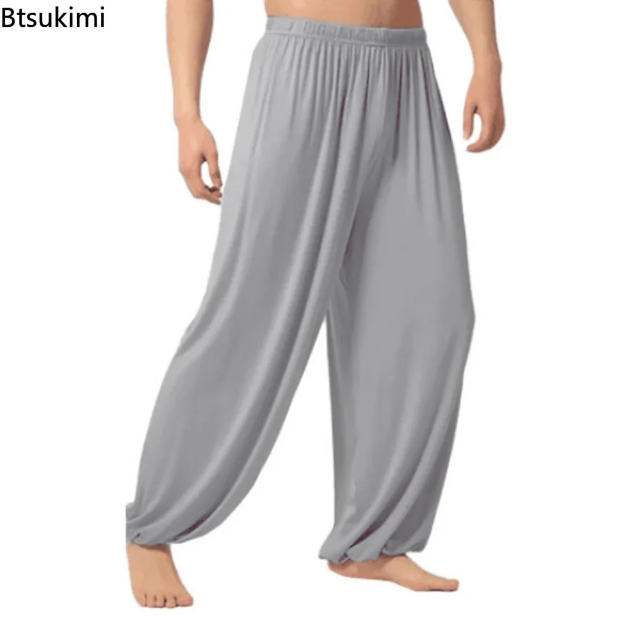 

New Men's Baggy Casual Pants Simple Solid Color Joggers Pants Comfort Belly Dance Boho Sports Pants Male Slacks Yoga Sweatpants