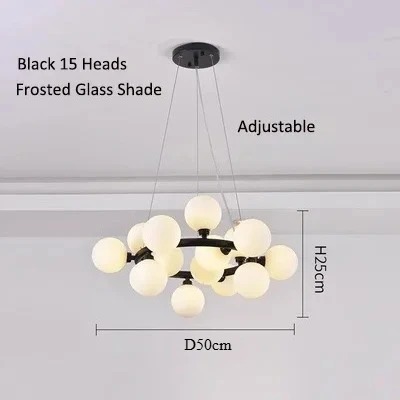 Winfordo Moderne Blase Hängen Kronleuchter Leuchte Glas Ball Anhänger Lampe für Wohnzimmer Schlafzimmer Esszimmer Küche Home Decor 6