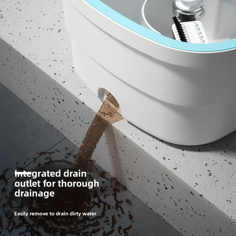 Hand-Free Lazy Person's Rotating Mop Bucket Home Use Flat Mopping Pad Separation Clean Dirty S8305 Year Mop Accessories view 4