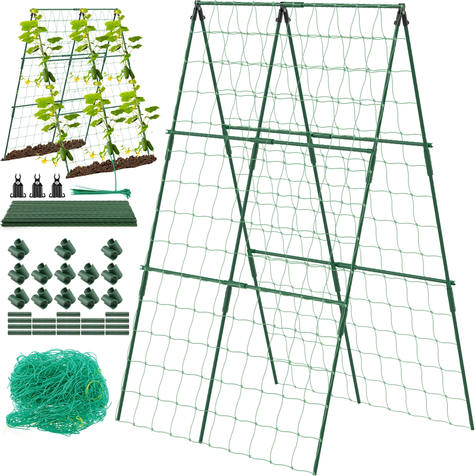 120cm Vegetables Trellis Set A-Frame Plant Stakes Plant Climbing Frame Cucumber Support Trellis for Garden Vegetables Growing