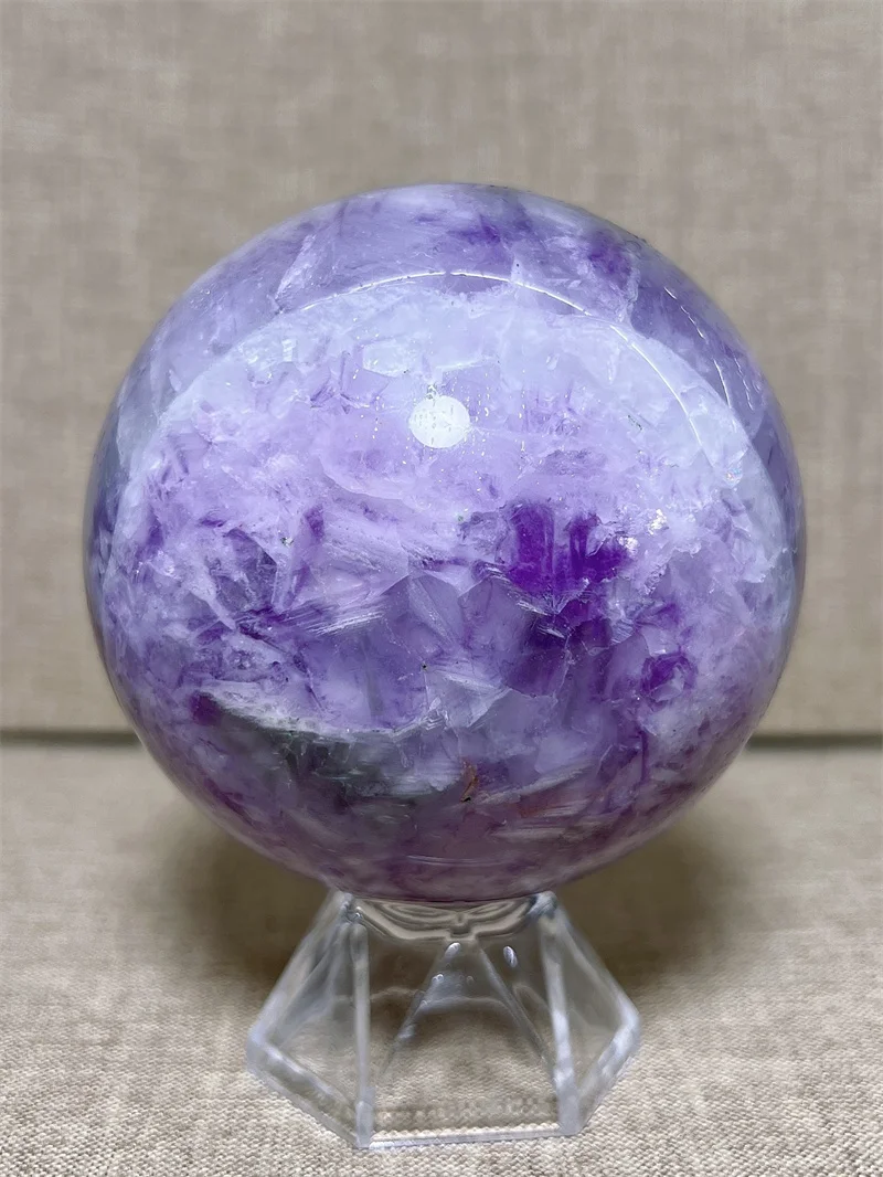 Natura Crystal Purple Fluorite SPhere With Rain Bow Free Form  Carving Reiki Healing Stone Home Decoration Exquisite Gift