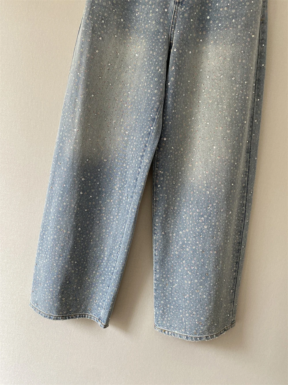 Pantaloni di jeans da donna con diamanti Moda coreana High Street Jeans dritti alla caviglia Primavera Autunno Pantaloni lunghi da donna da ufficio All-Match