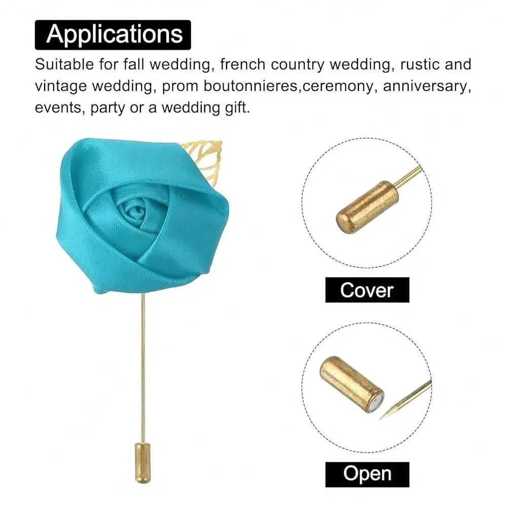 

Groom Boutonnieres Rose Boutonnieres Pins For Men Wedding Ceremony Anniversary Formal Dinner Party,SkyBlue