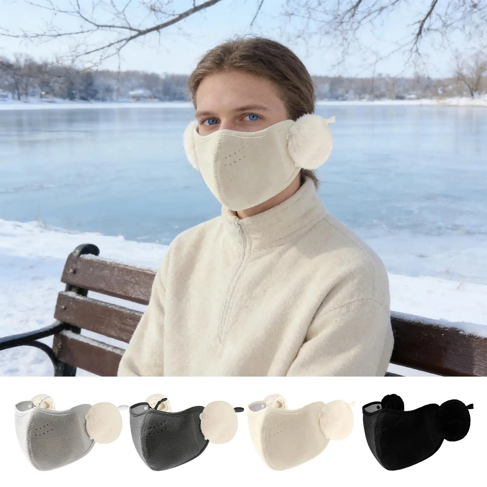 

Face Cover For Cold Weather Thermal Thick Shield With Ear Flap Face Covering For Sports Hiking Commuting Cycling Women Winter