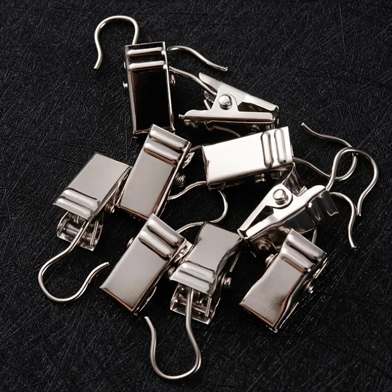 48 pcs Window Treatment Hooks, Small Item Hanging, Easy Slide On Rod, Strong Secure Grip, Multipurpose