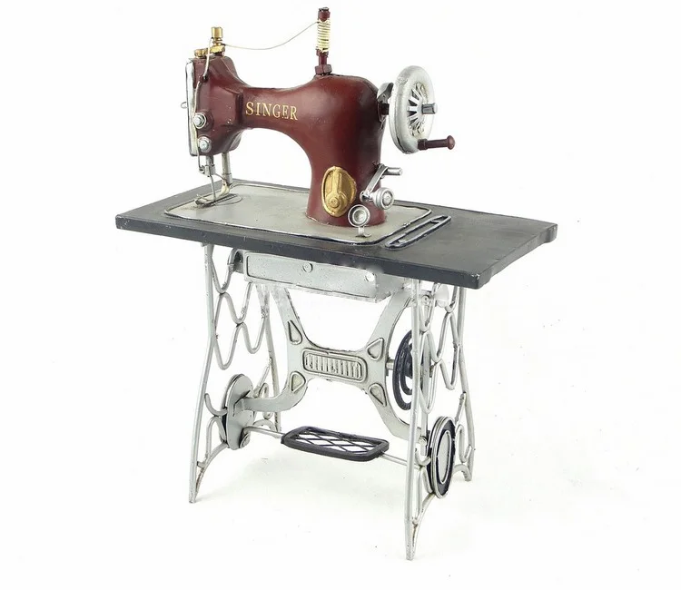 

%￥Retro Sewing Machine Model Craft Table Art Diy Home Decor European Style Table Metal Decor Frame Metal Vintage Decor