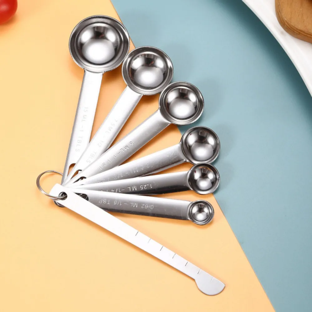 6/7pcs Stainless Steel Measuring Spoons Multipurpose Creative Baking Cooking Seasoning Measuring Spoons Kitchen Accessories