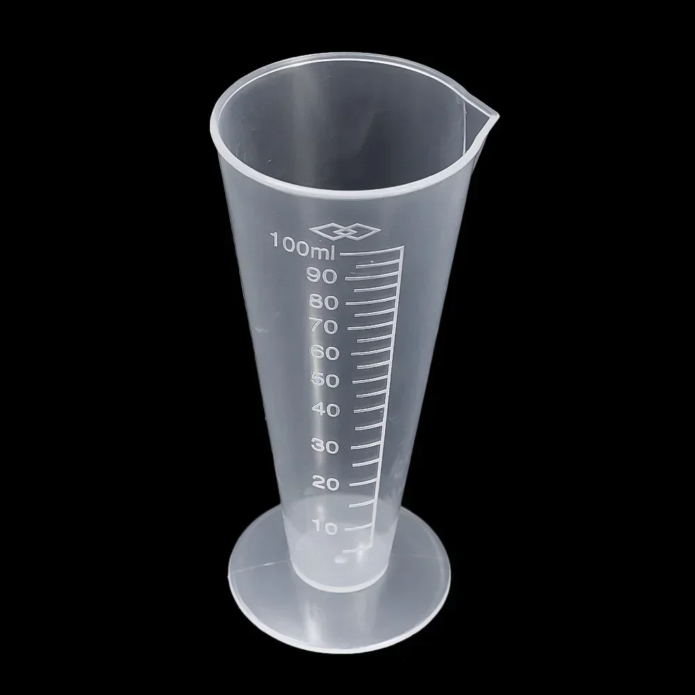 Taza medidora de plástico Triangular para graduado, vaso medidor graduado para laboratorio, hogar, cocina, prueba, 50ml/100ml, 2 uds.