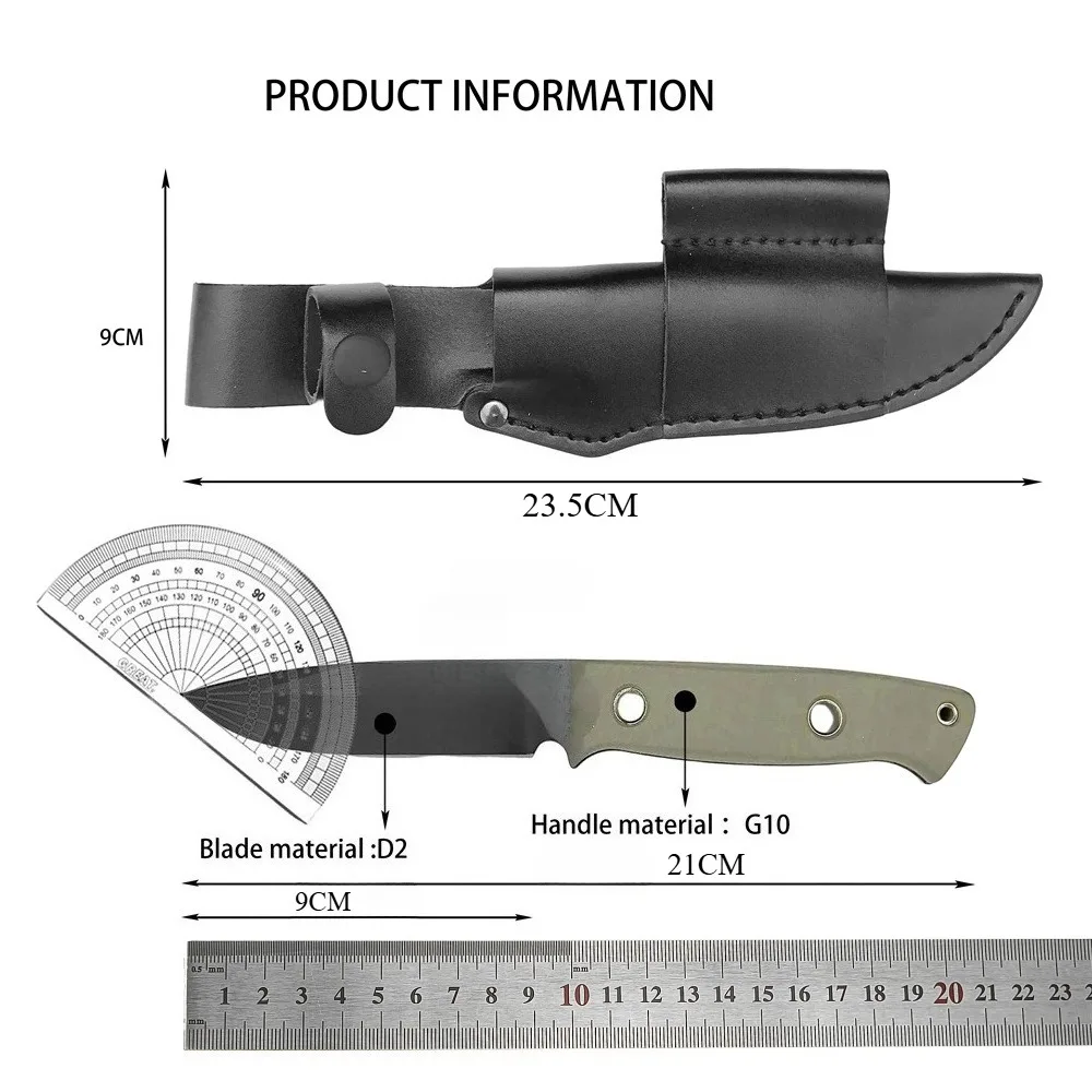 BM Bushcrafter couteau droit lame D2 manche G10 haute dureté couteaux de survie de chasse tactique outils EDC de poche