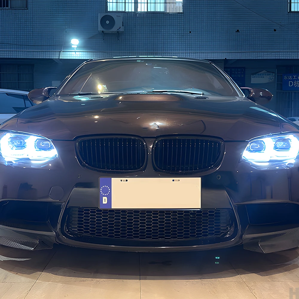 لسيارات Bmw 3 Series E92 E93 320I 325I M3 2007-2010 Led مجموعة مصابيح أمامية للسيارات ترقية الأصفر Drl العارض عدسة اكسسوارات السيارات