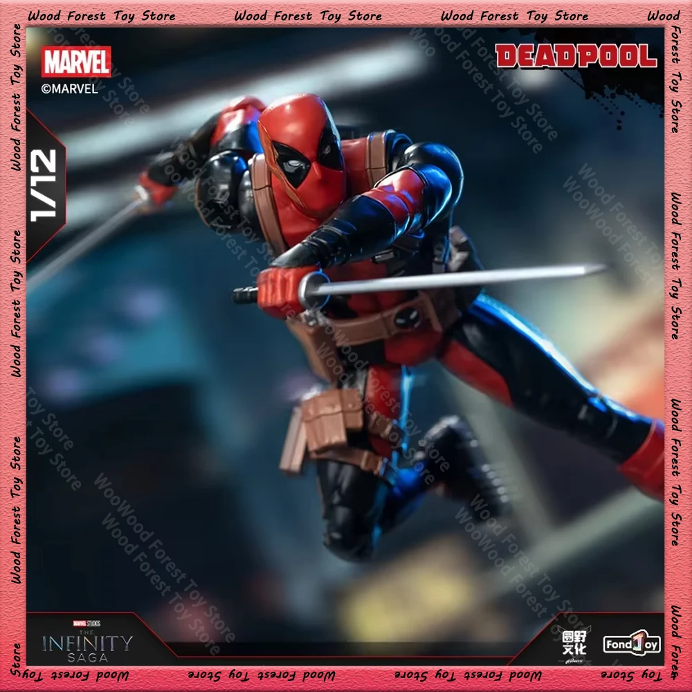 In Stock Original Fondjoy Deadpool Action Figure Comic Deadpool Figures Detective Comics 1/12 ABS Model Kit Joint Movable Toy