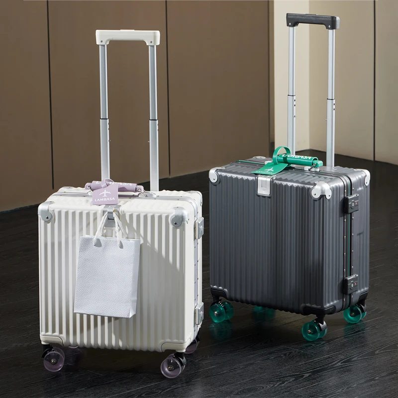 

New 18-inch Carry-on Suitcase Cabin Rolling Luggage Trolley Case Combination Lock Travel Suitcases Unisex