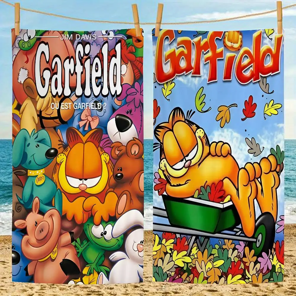 

Плед из микрофибры с принтом аниме G-Garfields Cat, быстросохнущее пляжное полотенце, очень большое, супервпитывающее, для бассейна