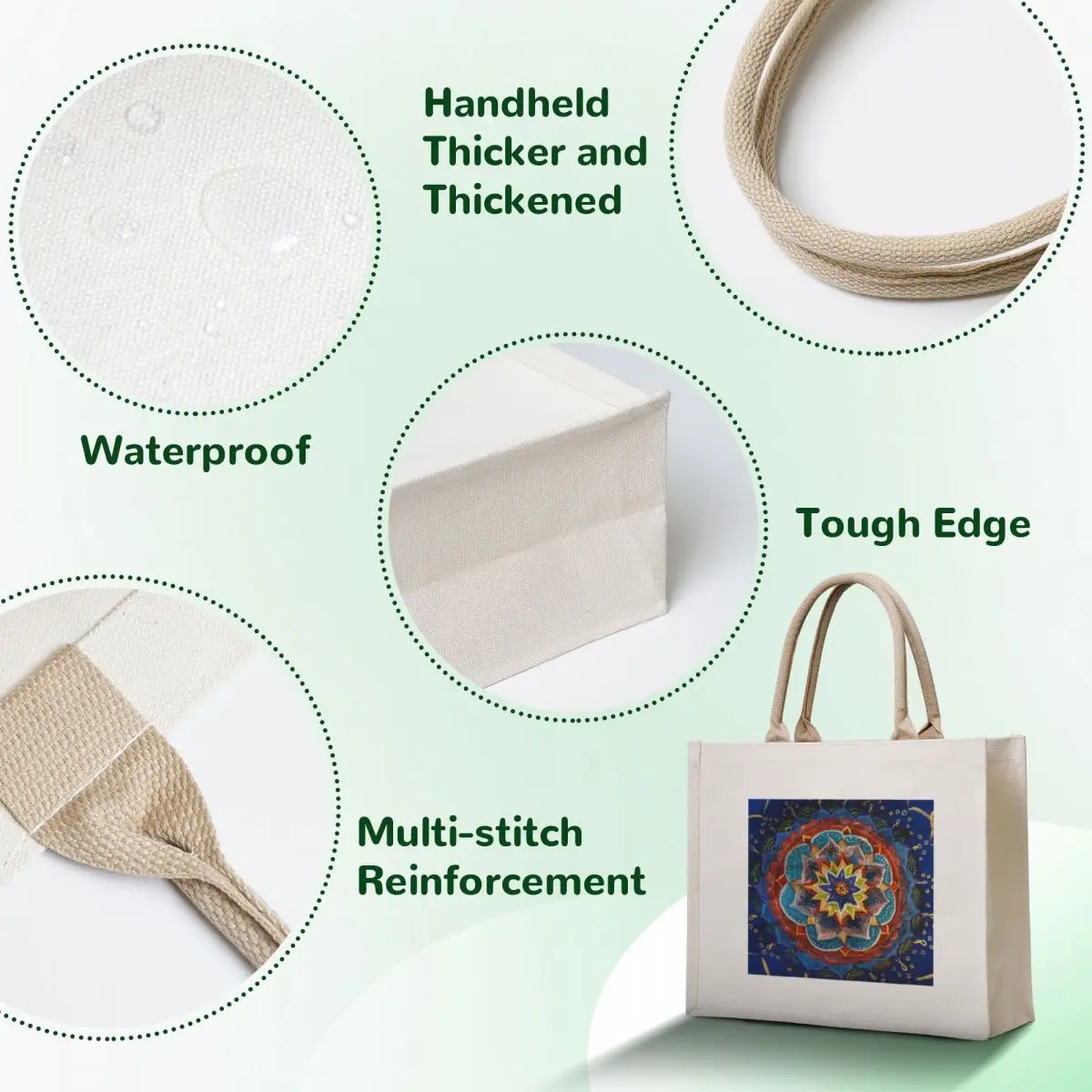 Colorful Mandala Art Tote Bag Women's shopper bag Eco bag Reusable bags