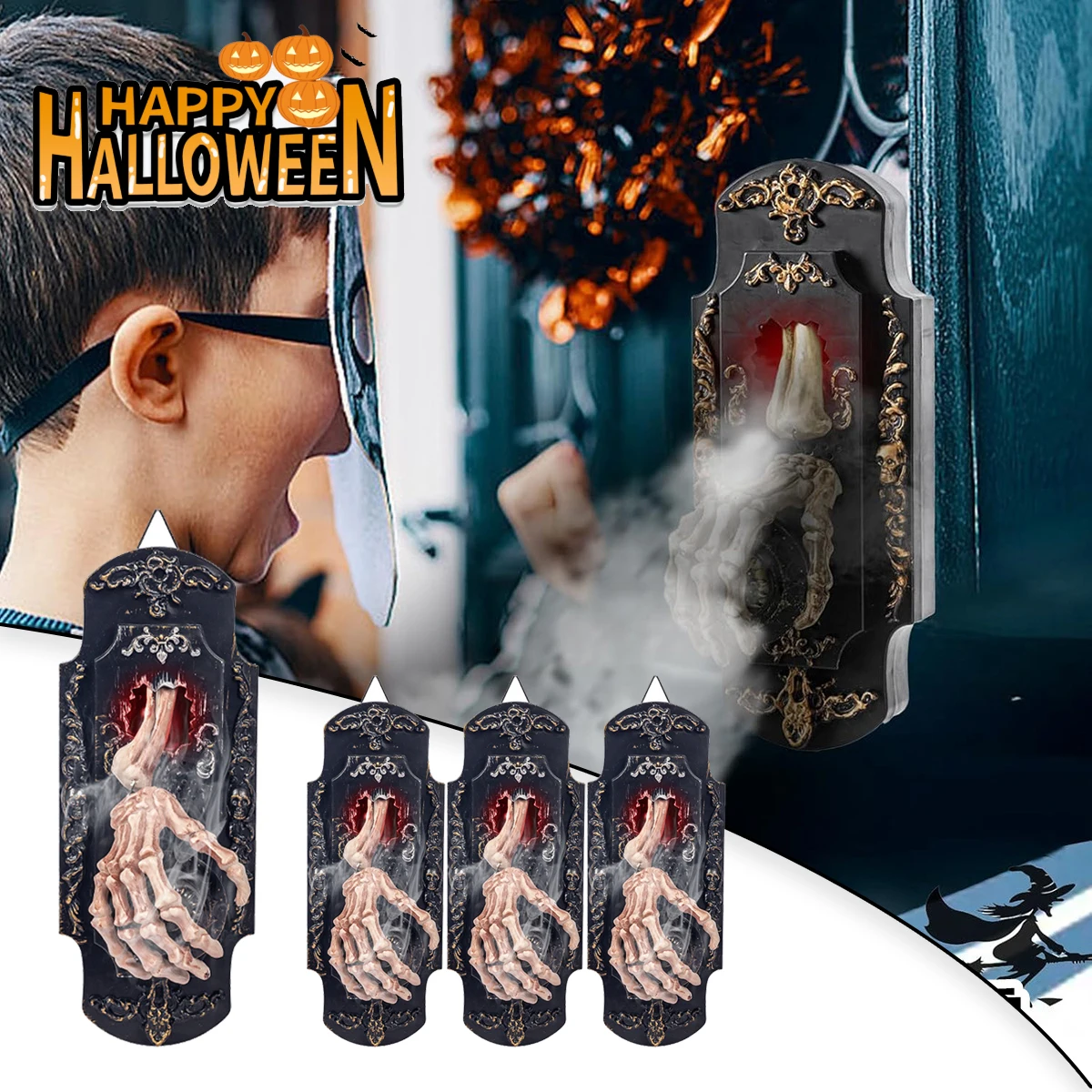 

Профессиональный дверной звонок на Хэллоуин, датчик движения, спрей, звук, световые эффекты, сенсорные индукционные программируемые отпугивающие зоны, незаменимая привида