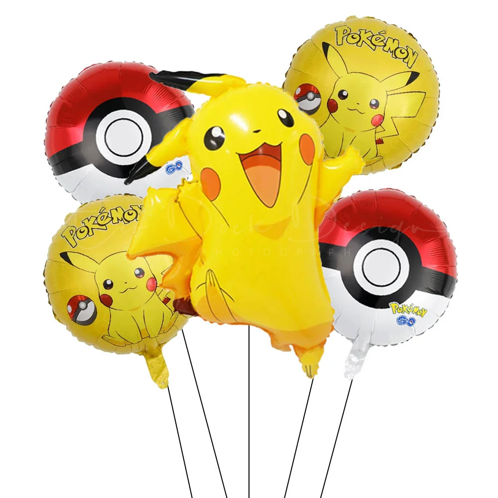 1Set Cartoon Party Balloon jump Pikachu Little Fire Dragon Jenny Turtle Foil Balloon Kids Birthday Party Decoration Gifts