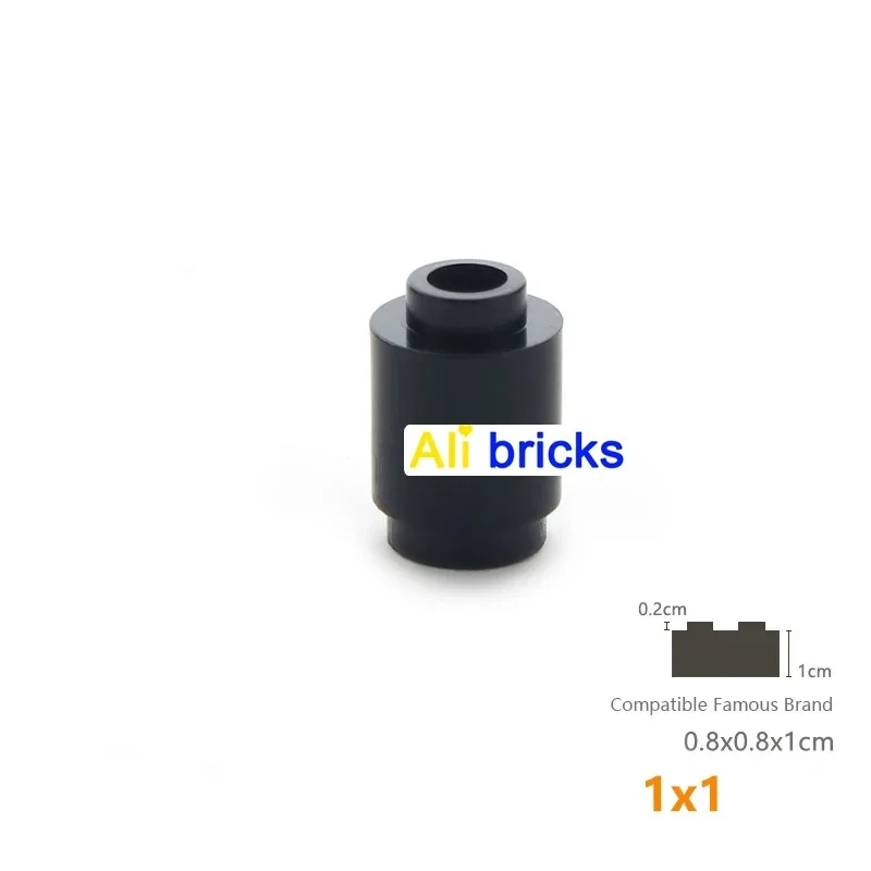 10PCS 3062 1x1 Cylindrical Block Moc Color Loose Parts Compatible with Brick DIY Children's Toy Assembly Storage