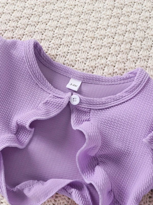 الزي الأرجواني للفتيات الصغيرات: فستان من التول على شكل فراشة ثلاثية الأبعاد + طقم سترة منسوجة مكشكشة مكون من قطعتين