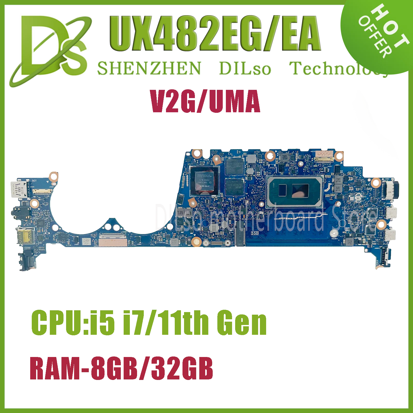 UX482EG Mainboard For ASUS Zenbook Duo 14 UX482EA UX482E UX482 Laptop Motherboard W/i7-1165G7 i5-1135G7 16GB/32GB-RAM 100% Test