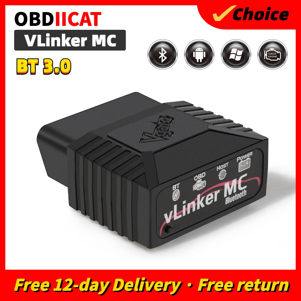 

Оригинальный Vgate vLinker MC + ELM327 Bluetooth 3.0 OBD 2 OBD2 ELM 327 Wi-Fi Автомобильная диагностика для Android-сканера Авто инструмент Автомобильный инструмент