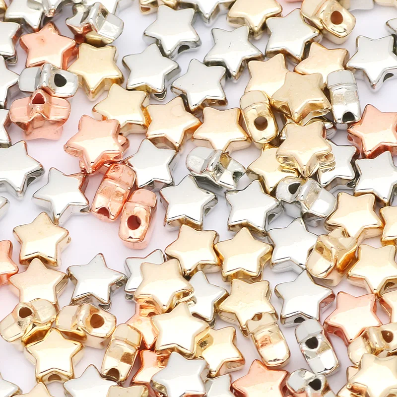 200 stücke 6X3mm CCB Charme Stern Perlen Pentagramm Lose Spacer Perlen Für Schmuck Machen Diy Armband Halskette handgemachte Accessoires