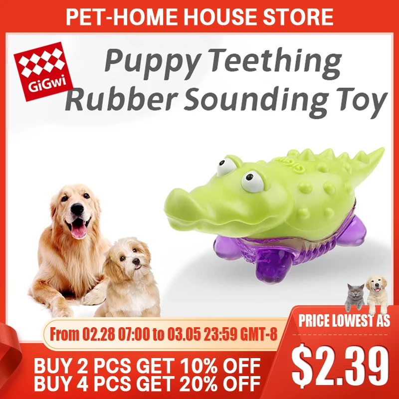 

GiGwi Pet Toys Suppa Puppa Series Bite Resistance Bouncy And Assorted Colors for Small/Medium Dogs for Puppy Molar Sounding Toys