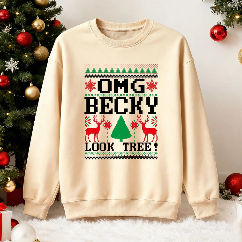 

OMG LOOK TREE! Unattractive Christmas Men Womes Sweatshirt Sweater This Is My It‘s Too Hot for Ugly Christmas Aweaters Shirt