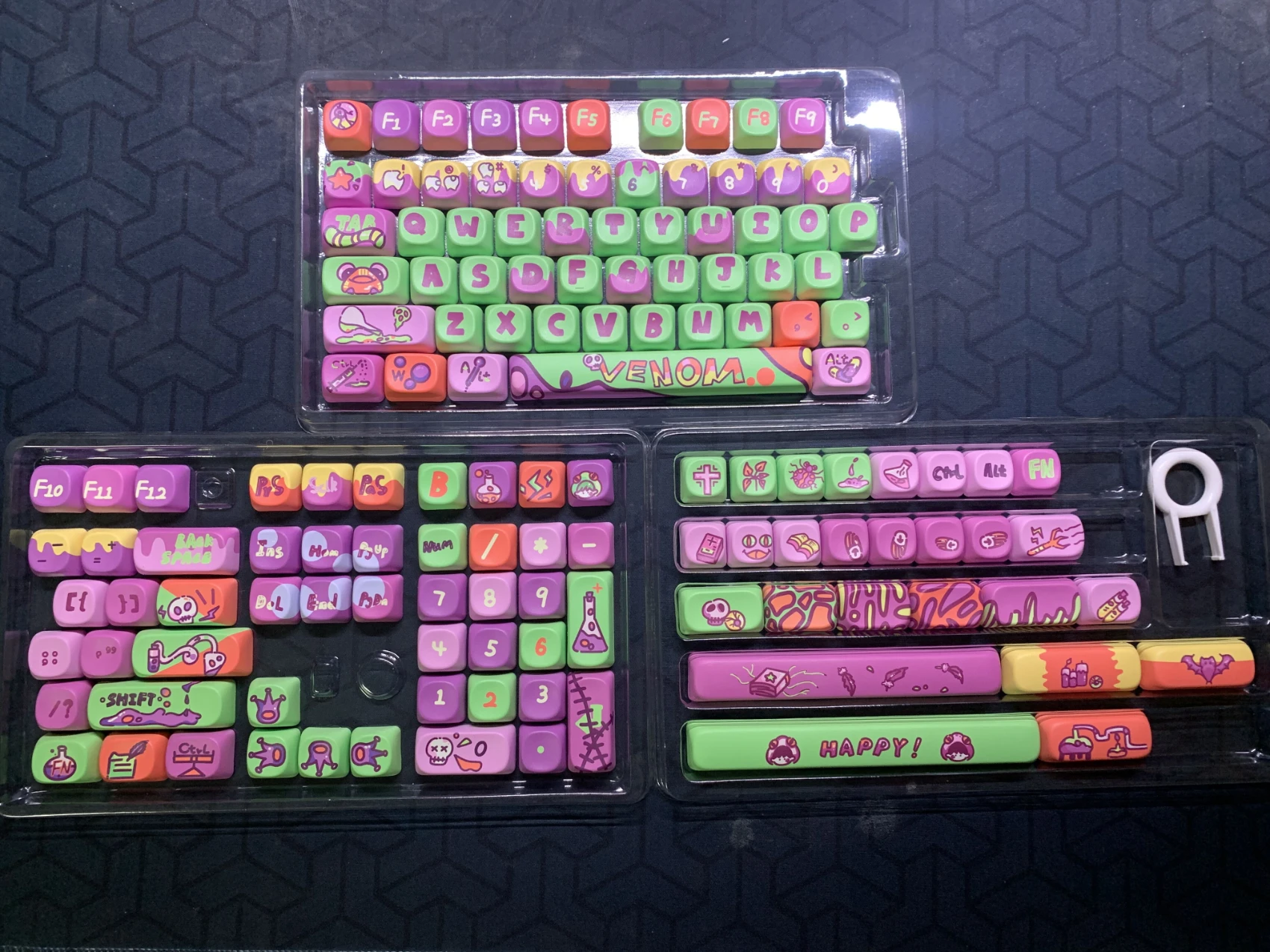 Imagem -05 - Echome Cartoon Graffiti Large Letter Keycaps Pbt Dye Subbed Xoa Profile Cute Key Caps para Teclado Mecânico Gamer Gift